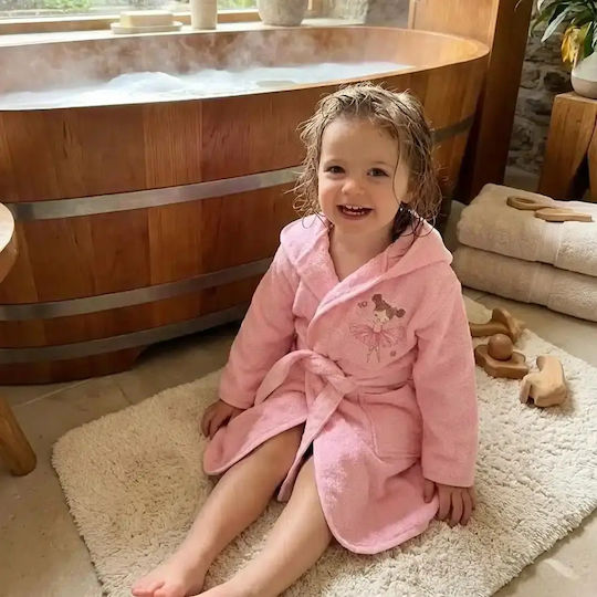 Borea Kids Bathrobe Balletto Pink Hooded