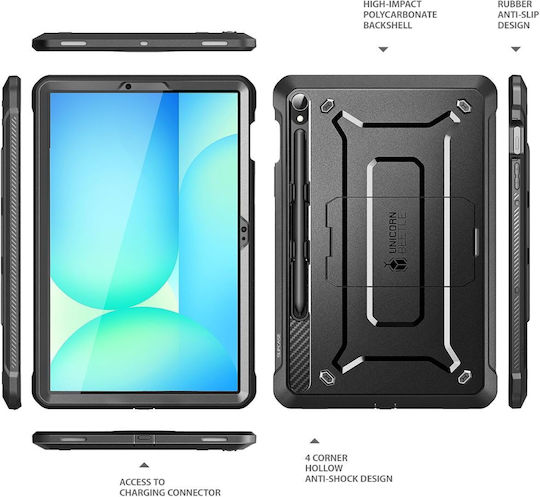 Supcase Unicorn Beetle Pro Flip Cover Μαύρη (Galaxy Tab S9, S9 FE, S10 FE, S10 Lite)