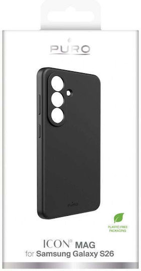 Puro Icon Back Cover Silicone Black (Galaxy S26)
