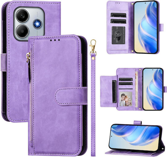 Book Tempered Glass Purple for Poco M7 Pro