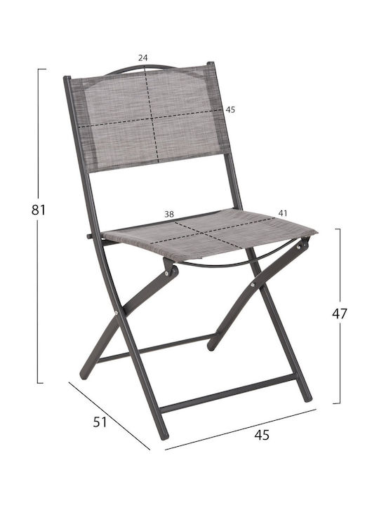 Gartenstühle Metallisch Grau 45x51x81cm