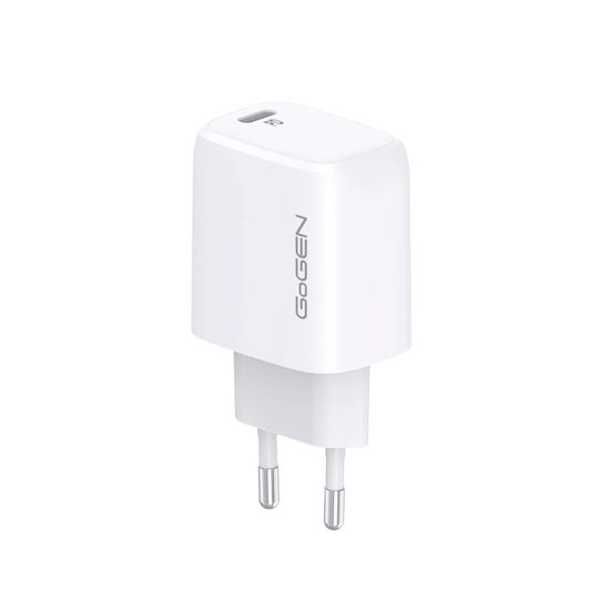 GoGEN Ladegerät mit USB-C Anschluss und Kabel USB-C - USB-C 20W Stromlieferung Weißς (ACHPD120CW)