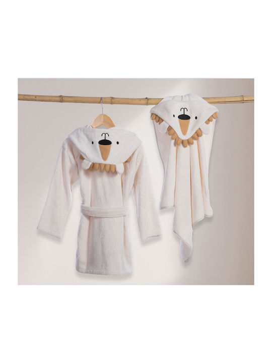 Nef-Nef Homeware Παιδικό Μπουρνούζι Jungle In Motion Ecru με Κουκούλα Nef-Nef Homeware Παιδικό Μπουρνούζι Jungle In Motion Ecru με Κουκούλα