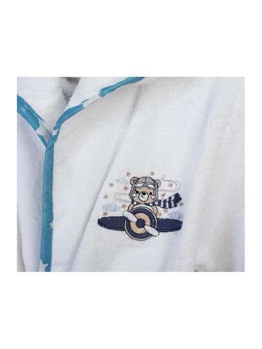 Dimcol Halat de Baie pentru Copii White-sky Blue cu Glugă Dimcol Halat de Baie pentru Copii White-sky Blue cu Glugă