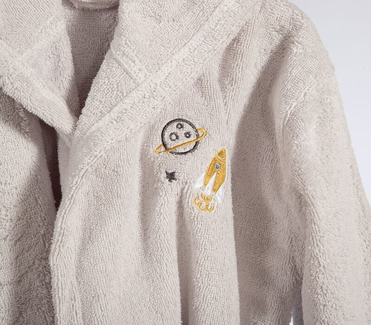 Nef-Nef Homeware Kids Bathrobe My Universe Ecru with Hooded
