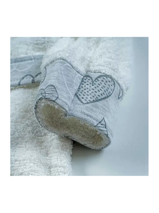 On Line Kids Hooded Bathrobe white