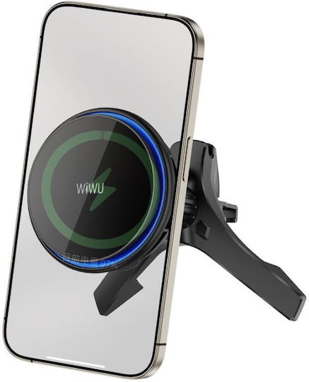 Wiwu Auto Handyhalterung mit Magnet und Kabelloses Laden Schwarz