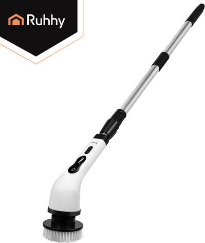Ruhhy Perie Electrică Rotativă Pentru Baie Cu Mâner Telescopic 9 Accesorii Usb 27015