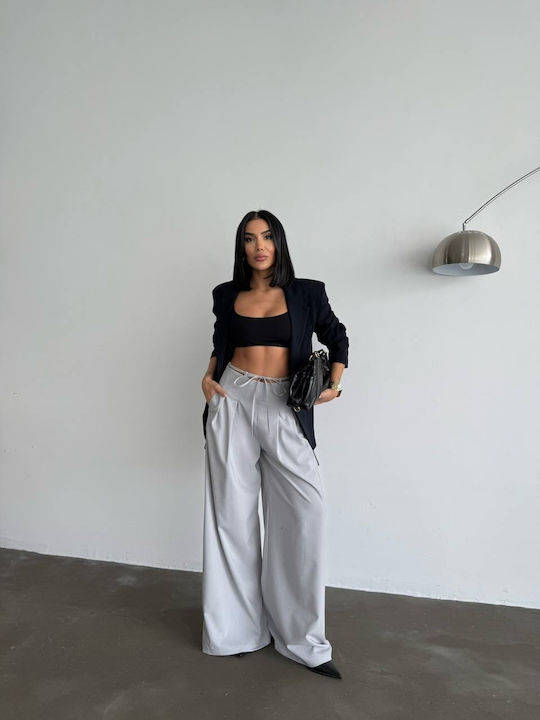 Pantaloni Dama Tesatura Gri