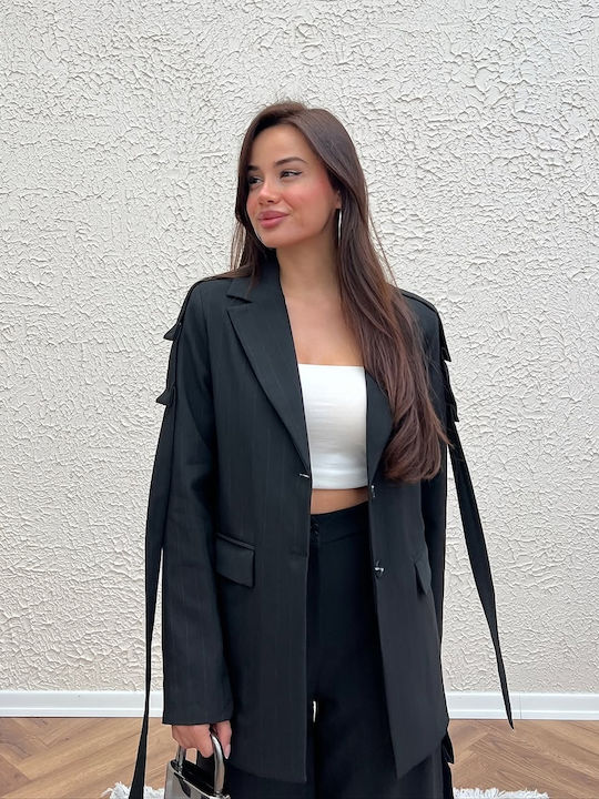 Pantaloni Dama Din Țesătură Negru