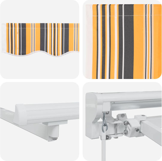 vidaXL Cadru Pentru Copertină Galben Cu Strat PU 3.5x4.5m
