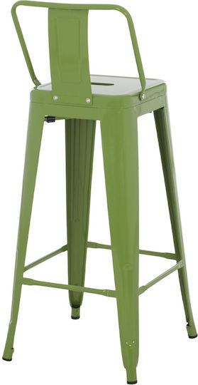 Μεταλλικό Σκαμπό Μπαρ Εξωτερικού Χώρου Light Olive Green 43x43x100cm
