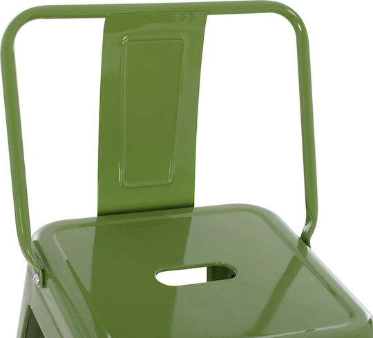 Μεταλλικό Σκαμπό Μπαρ Εξωτερικού Χώρου Light Olive Green 43x43x100cm