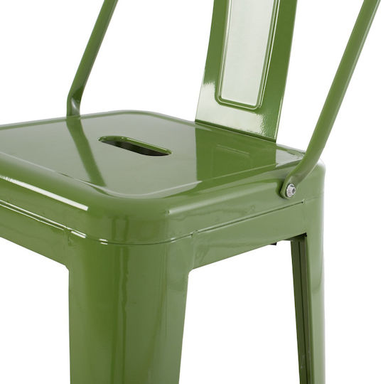 Μεταλλικό Σκαμπό Μπαρ Εξωτερικού Χώρου Light Olive Green 43x43x100cm