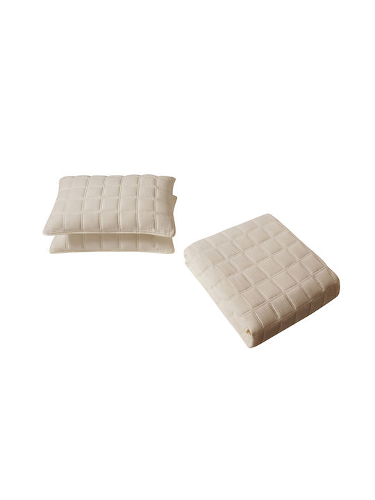 Liolios Home Savona Semi-Double Coverlet Set Sand 180x240cm 2 Pieces