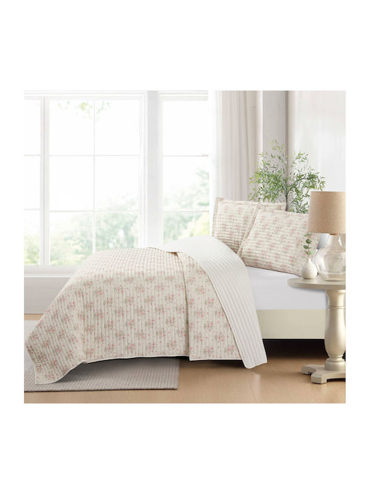 Liolios Home Σετ Κουβερλί Υπέρδιπλο Ivory/rose 220x240cm 3τμχ