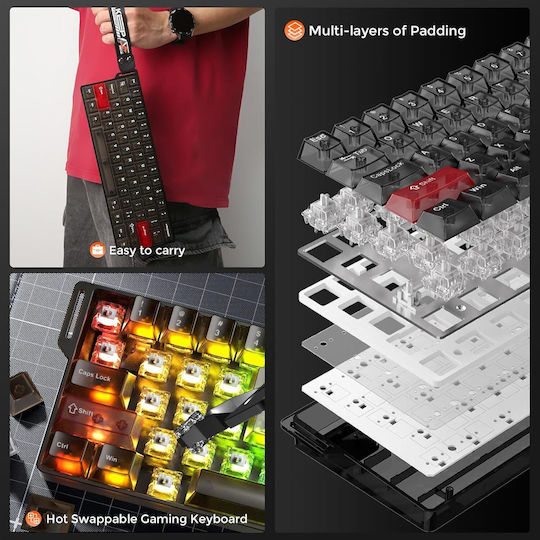 Dareu Cool60 Ηall Effect Gaming Πληκτρολόγιο 60% με Magnetic διακόπτες και RGB φωτισμό (Αγγλικό US)