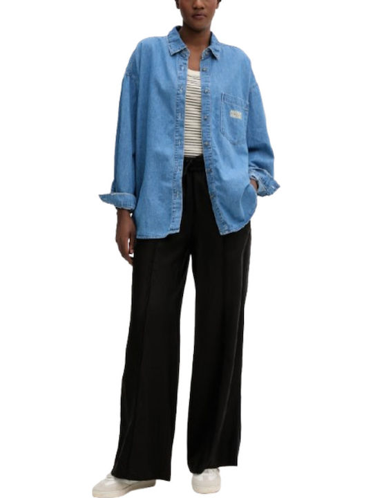 Langärmeliges Damenhemden Medium Blau