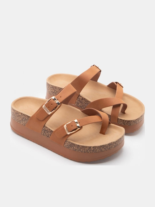 Γυναικεία Σανδάλια Flatforms Καφέ