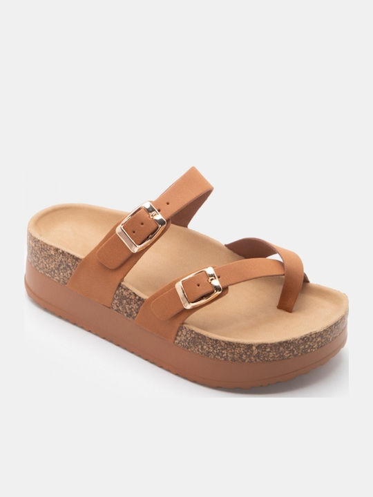 Γυναικεία Σανδάλια Flatforms Καφέ