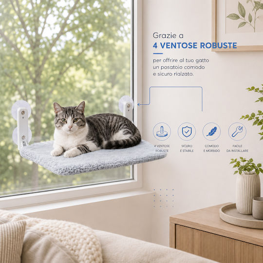 Bakaji Cat Hammock Window 52x30 cm Up to 6 kg 02002203