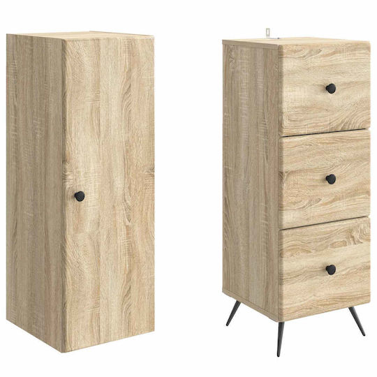 vidaXL Bathroom Column Cabinet Wall Hung W34.5xD34.5xH90cm Sonoma