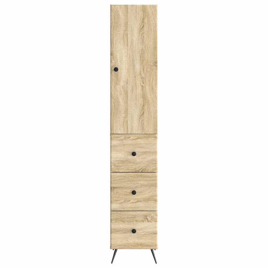 vidaXL Bathroom Column Cabinet Wall Hung W34.5xD34.5xH90cm Sonoma