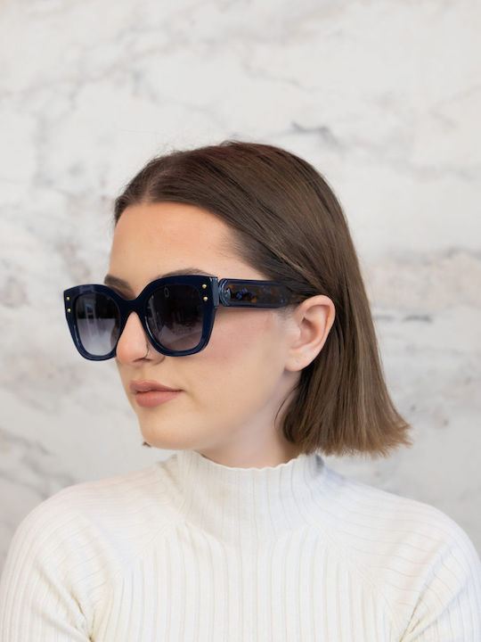 Monte Napoleone Women's Sunglasses with Blue Frame and Black Lens MN522620-C4