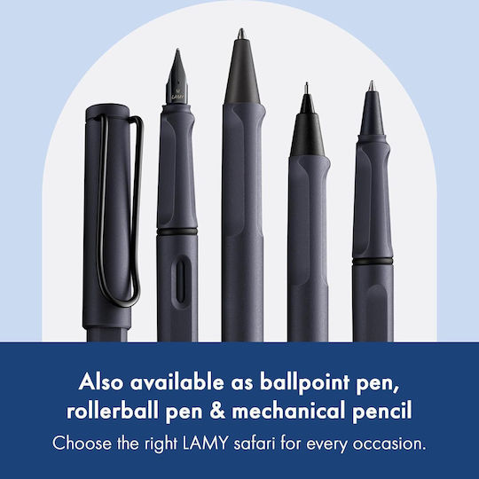 Lamy Safari Писалка Fine Сива от Inox с Черно Мастило