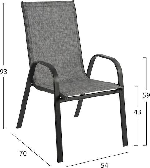Set Dining de Exterior Bruno 7 Piese Gri