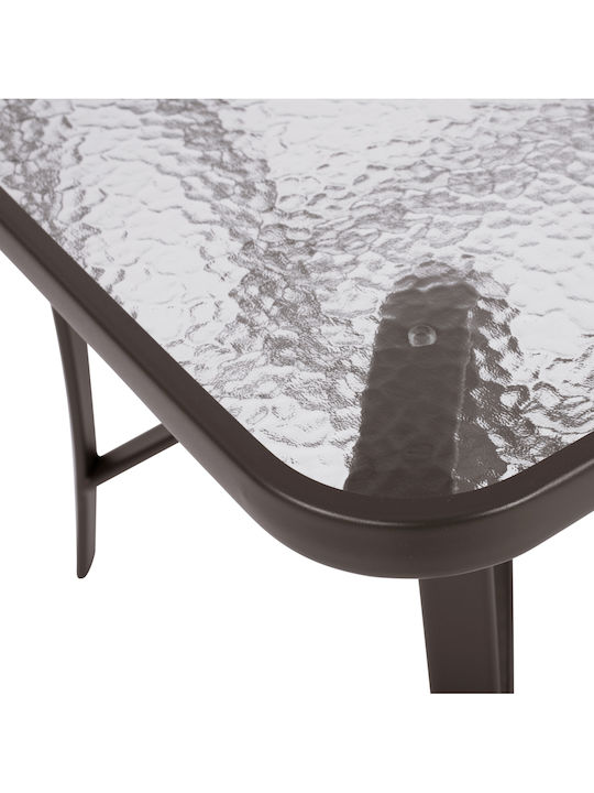 Set Sala De Mese Pentru Exterior Textline 7 Piese Maro