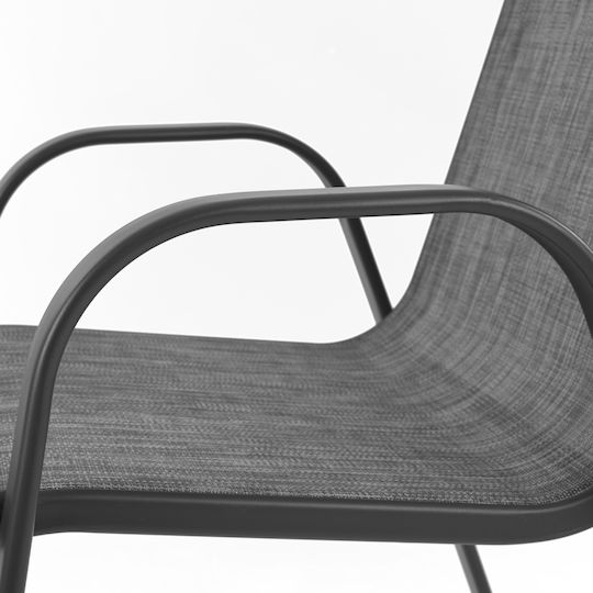 Dining Set For Small Outdoor Spaces Leon 3 Pieces Gray