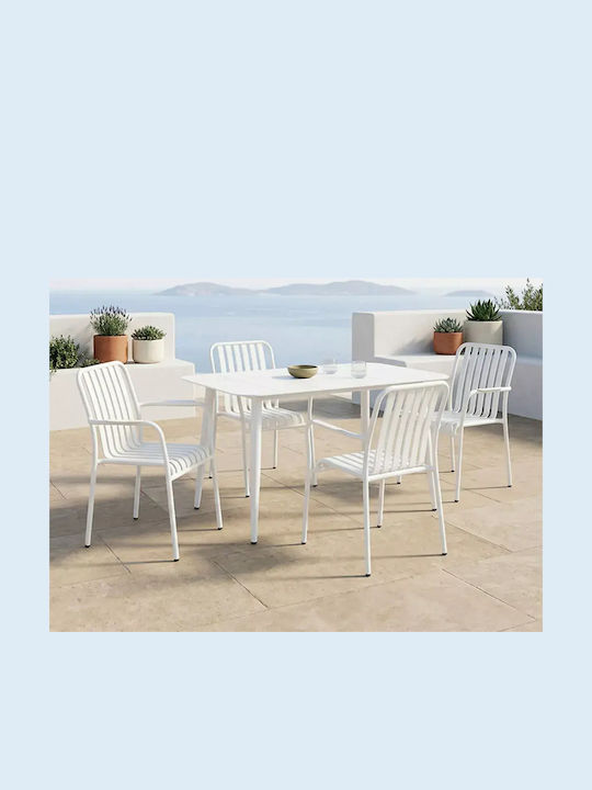 Garden & Outdoor Furniture Sets Dining Room Set Heven 5 Pieces White