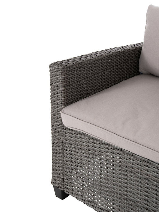 Outdoor Living Room Set 2 Pieces Gray with Pillows