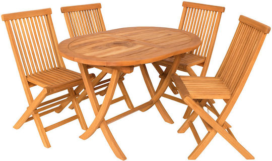 Σετ Τραπεζαρίας 5τμχ Natural Finish