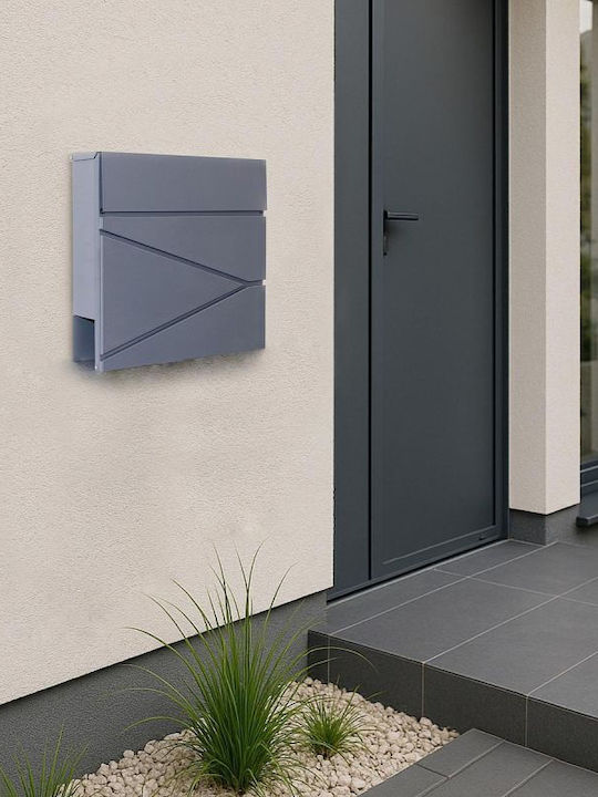 Saska Garden Γραμματοκιβώτιο Εξωτερικού Χώρου Inox σε Ροζ Χρώμα 37x37x10.5cm