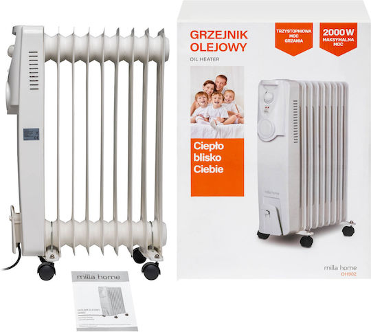 Milla Home Маслен Радиатор с 8 Ребра 2000W