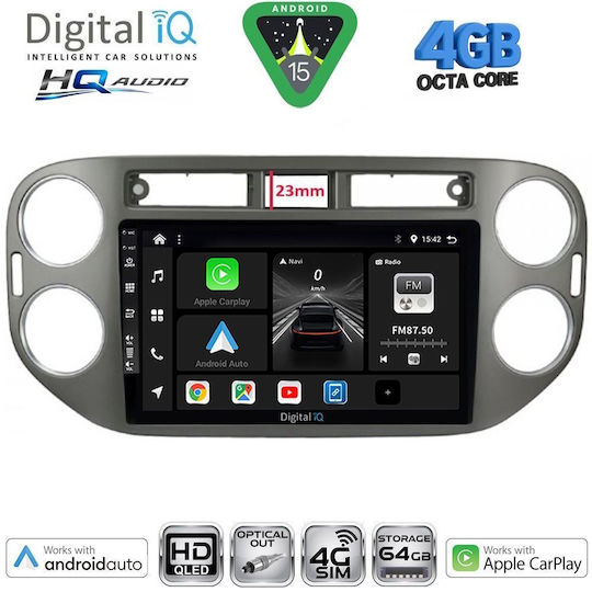 Digital IQ Ηχοσύστημα Αυτοκινήτου για Volkswagen Tiguan 2011-2016 (Bluetooth/USB/WiFi/GPS/Apple-Carplay/Android-Auto) με Οθόνη Αφής 9"