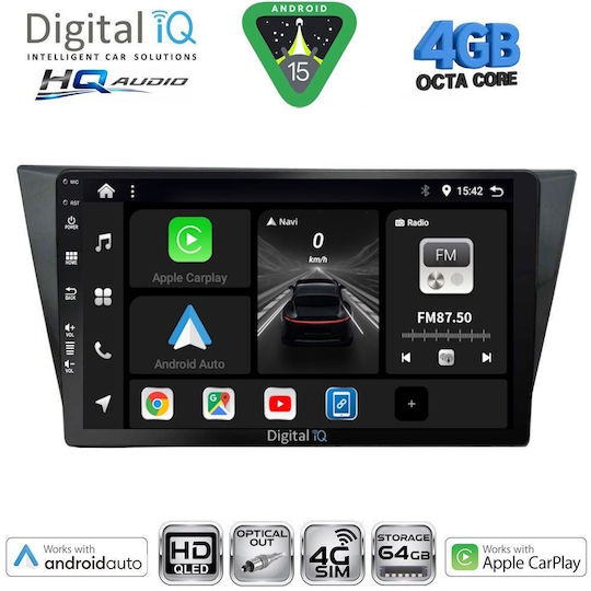 Digital IQ Ηχοσύστημα Αυτοκινήτου για Volkswagen Tiguan 2011-2016 (Bluetooth/USB/WiFi/GPS/Apple-Carplay/Android-Auto) με Οθόνη Αφής 9"