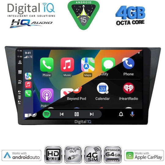 Digital IQ Ηχοσύστημα Αυτοκινήτου για Volkswagen Tiguan 2011-2016 (Bluetooth/USB/WiFi/GPS/Apple-Carplay/Android-Auto) με Οθόνη Αφής 9"