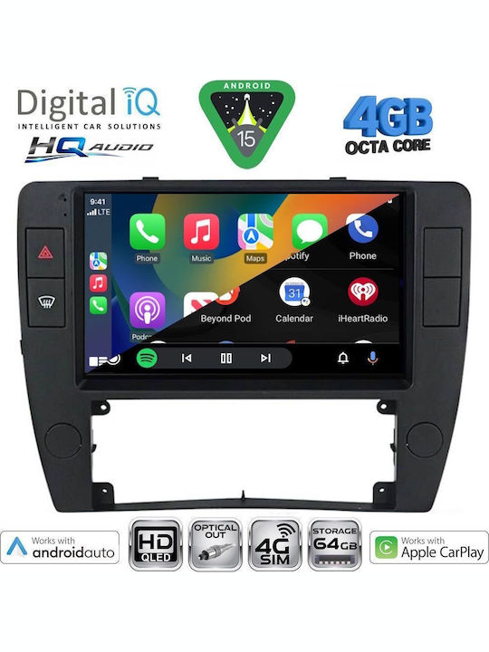 Digital IQ Car Audio System for Volkswagen Passat 2000-2005 Bluetooth USB WiFi GPS Apple CarPlay Android Auto with 9" Touch Screen