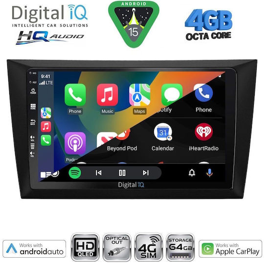 Digital IQ Ηχοσύστημα Αυτοκινήτου για Volkswagen Golf 2009-2012 (Bluetooth/USB/WiFi/GPS/Apple-Carplay/Android-Auto) με Οθόνη Αφής 9"