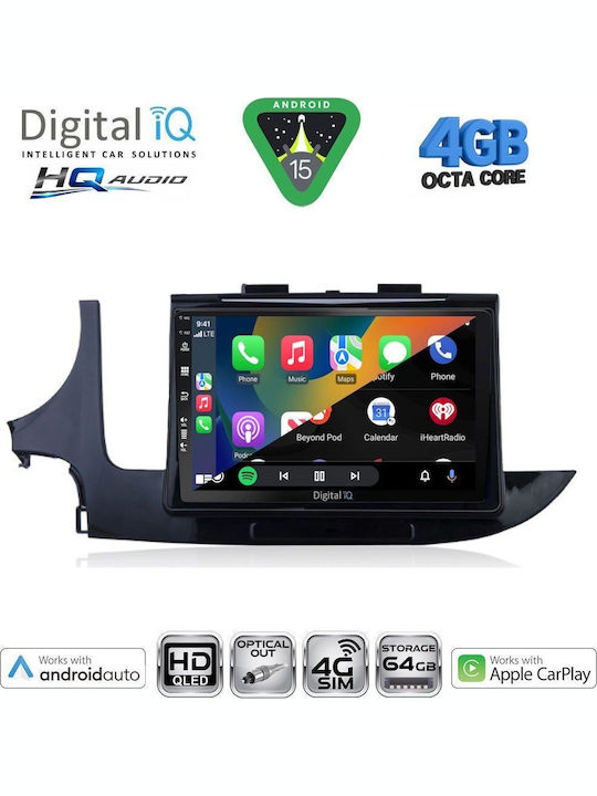 Digital IQ Car Audio System for Opel Mokka 2016-2021 Bluetooth USB WiFi GPS Apple CarPlay Android Auto with 9" Touch Screen