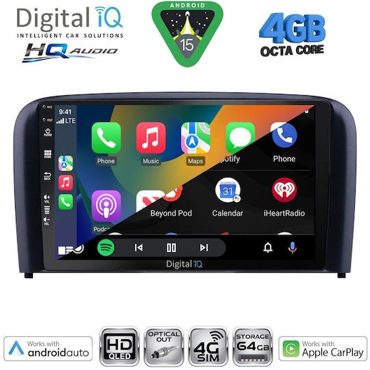 Digital IQ Ηχοσύστημα Αυτοκινήτου για Volvo C30 / S40 2004-2013 (Bluetooth/USB/WiFi/GPS/Apple-Carplay/Android-Auto) με Οθόνη Αφής 9"