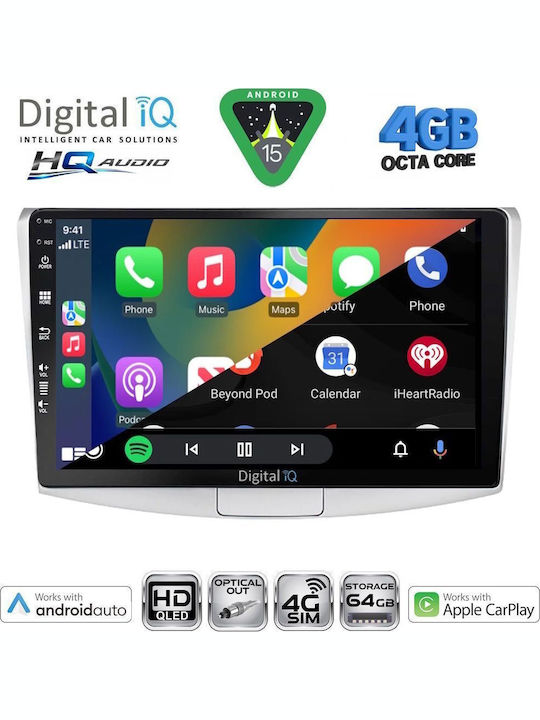 Digital IQ Car Audio System for Volkswagen Passat 2010-2015 (Bluetooth/USB/WiFi/GPS/Apple CarPlay/Android Auto) with 10" Touch Screen