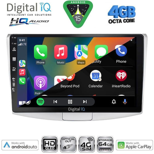 Digital IQ Car Audio System for Volkswagen Passat 2010-2015 (Bluetooth/USB/WiFi/GPS/Apple CarPlay/Android Auto) with 10" Touch Screen