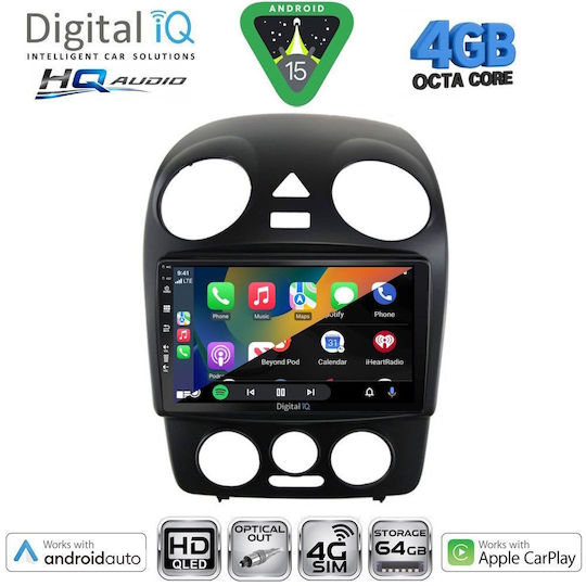 Digital IQ Car Audio System for Volkswagen Beetle 2004-2011 (Bluetooth/USB/WiFi/GPS/Apple CarPlay/Android Auto) with 9" Touch Screen