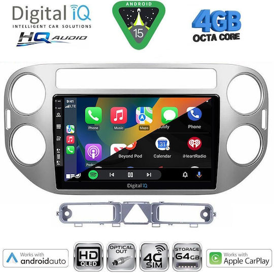 Digital IQ Ηχοσύστημα Αυτοκινήτου για Volkswagen Tiguan 2004-2011 (Bluetooth/USB/WiFi/GPS/Apple-Carplay/Android-Auto) με Οθόνη Αφής 9"