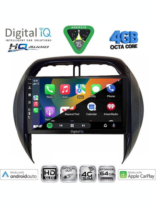 Digital IQ Car Audio System for Toyota RAV 4 2000-2006 with A/C Bluetooth USB WiFi GPS Apple CarPlay Android Auto with 9" Touch Screen