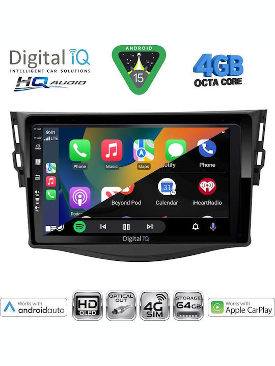 Digital IQ Car Audio System for Toyota RAV 4 2000-2006 with A/C Bluetooth USB WiFi GPS Apple CarPlay Android Auto with 9" Touch Screen